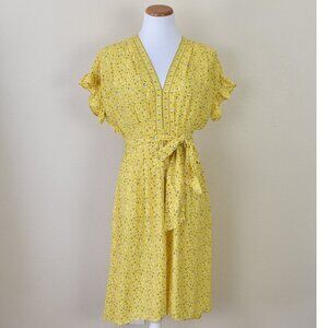 Atelier Max Montana Yellow Floral Ruffle Dress -
